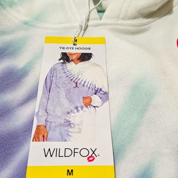 Wildfox New Cropped Tie Dye French Terry Hoodie size M - Picture 10 of 12